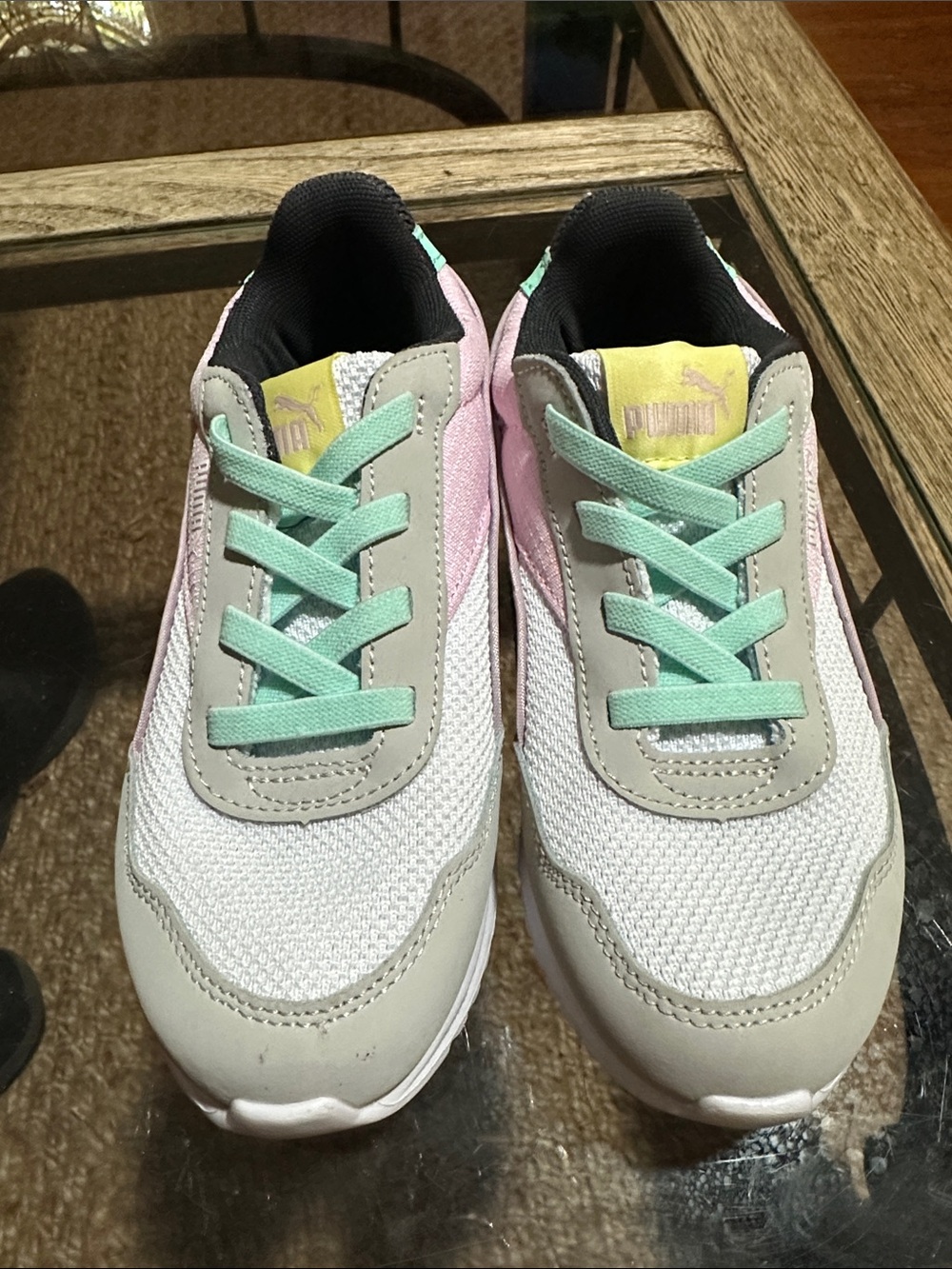 Puma Kids Pastel Sneakers in White, Pink & Mint